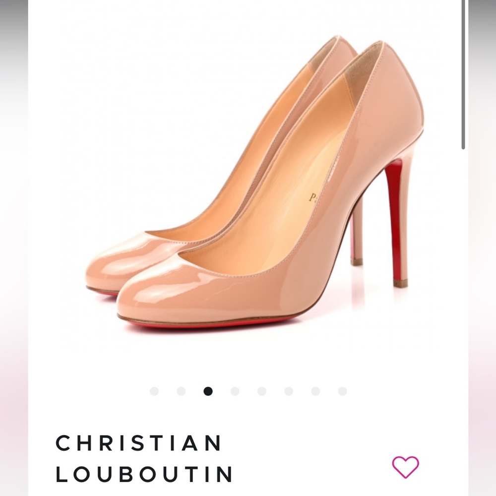 Christian Louboutin Patent Fifelle 100 Pumps Nude 39